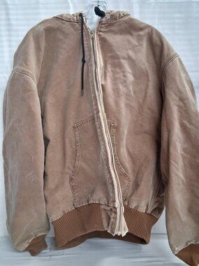 Carhartt J130 Brown Hooded Canvas Jacket XL Workwear